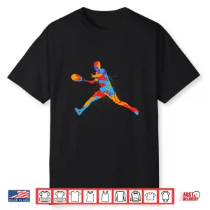 Colorful Player Tennis Professional Athletic Graphic Design Shirt
