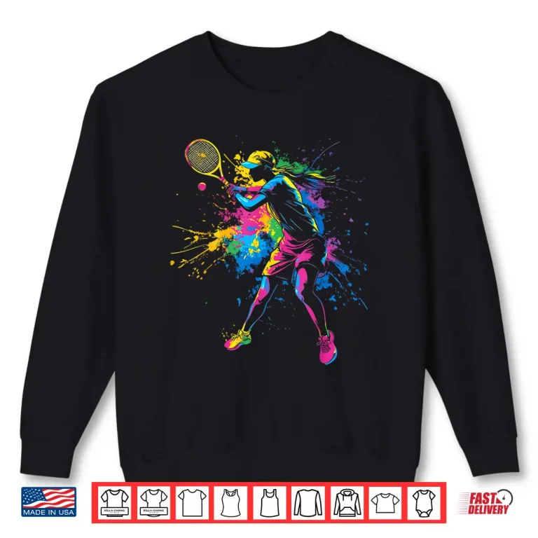 Sweatshirt Colorful Player Tennis Artistic Graphic Aesthetic Apparel Shirt