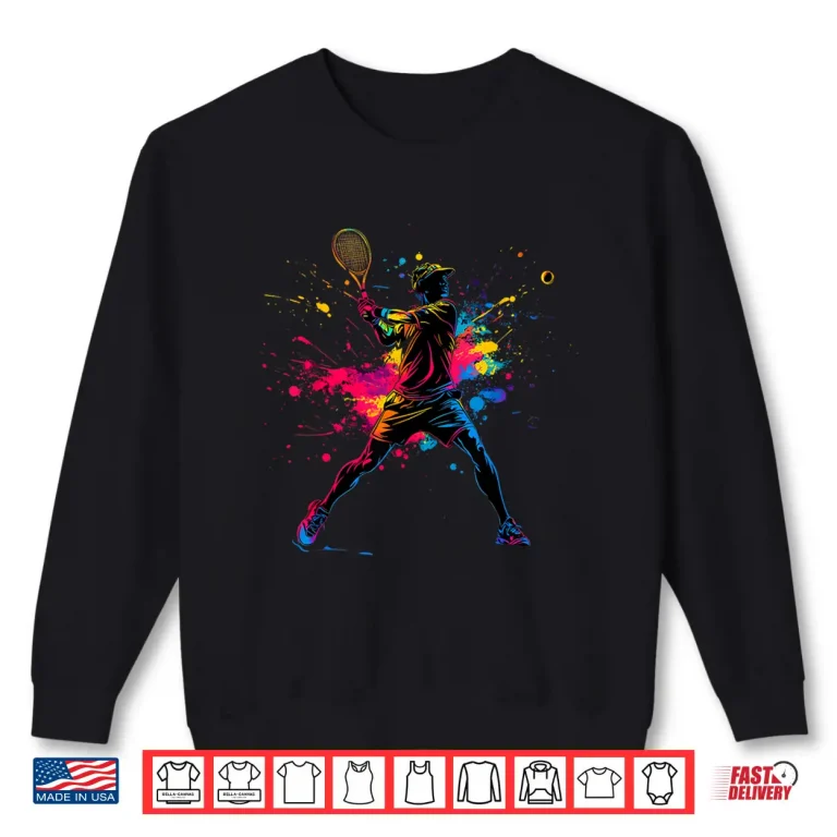 Sweatshirt Colorful Player Tennis Minimalist Modern Graphic Apparel Shirt