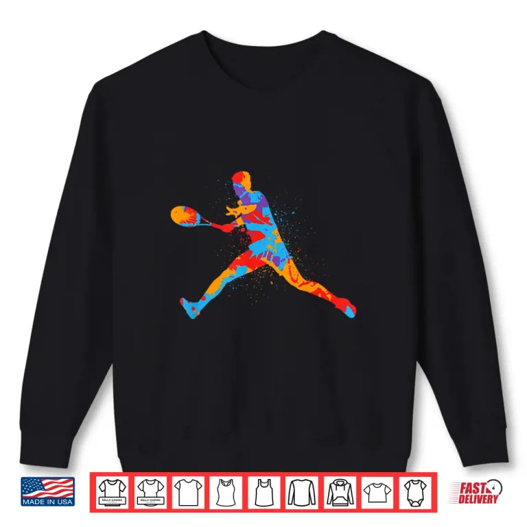 Sweatshirt Colorful Player Tennis Professional Athletic Graphic Design Shirt