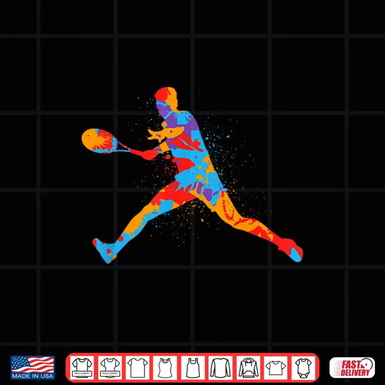 Design Colorful Player Tennis Professional Athletic Graphic Design Shirt