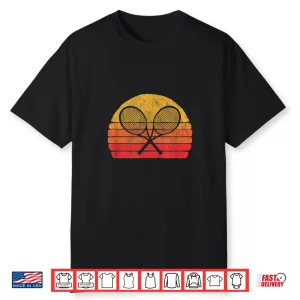 Crossed Racquets Retro Eighties Sun Tennis Vintage Graphic Shirt