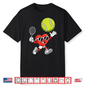 Cute Valentines Day Tennis Professional Aesthetic Graphic Shirt