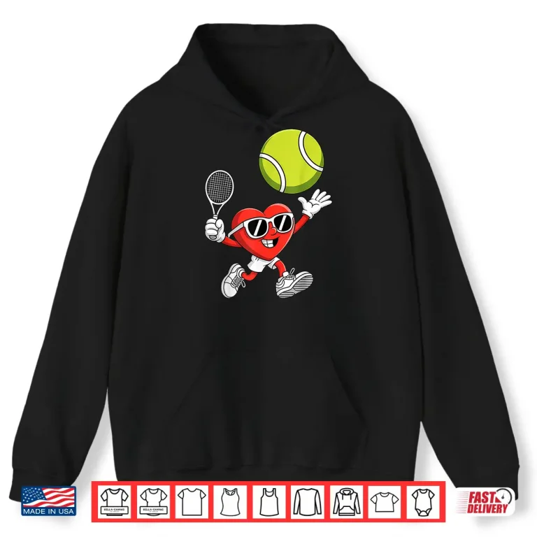 Hoodie Cute Valentines Day Tennis Professional Aesthetic Graphic Shirt