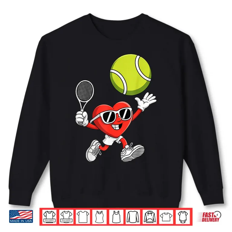 Sweatshirt Cute Valentines Day Tennis Professional Aesthetic Graphic Shirt
