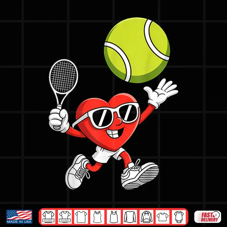 Design Cute Valentines Day Tennis Professional Aesthetic Graphic Shirt