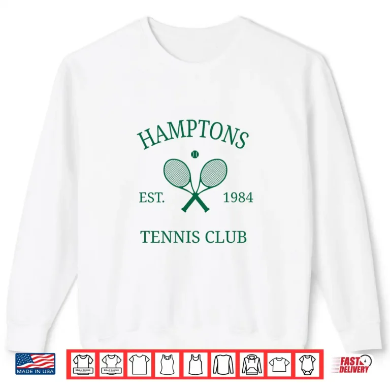 Sweatshirt Hamptons Athletics Club Tennis Racquet Prep Vintage NY Shirt