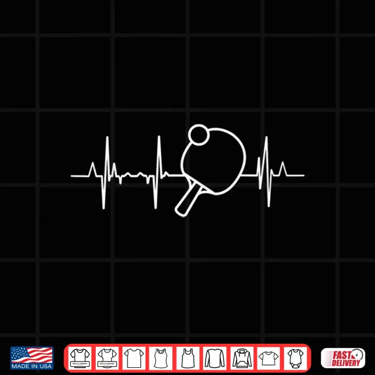 Design Heartbeat Design Table Tennis Ping Pong Professional Graphic Shirt