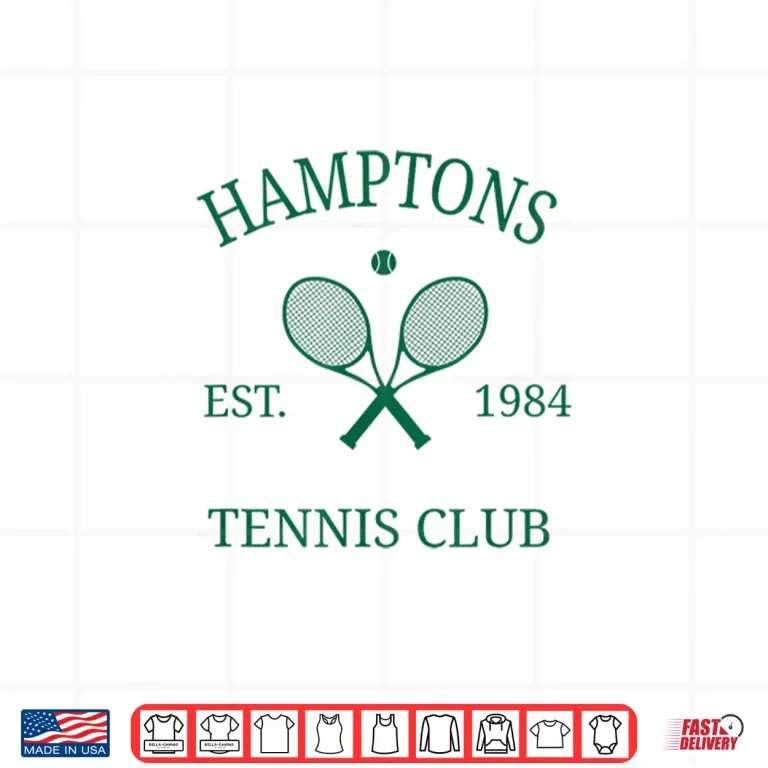 Design Hamptons Athletics Club Tennis Racquet Prep Vintage NY Shirt