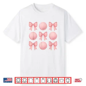 Parent Sibling Coquette Bows Tennis Cute Pink Aesthetic Shirt