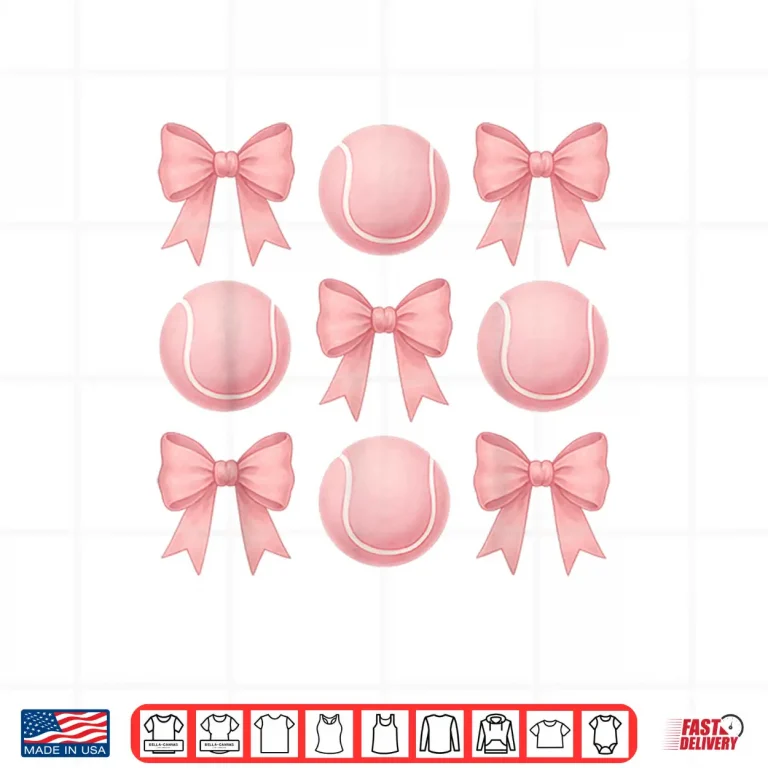 Design Parent Sibling Coquette Bows Tennis Cute Pink Aesthetic Shirt