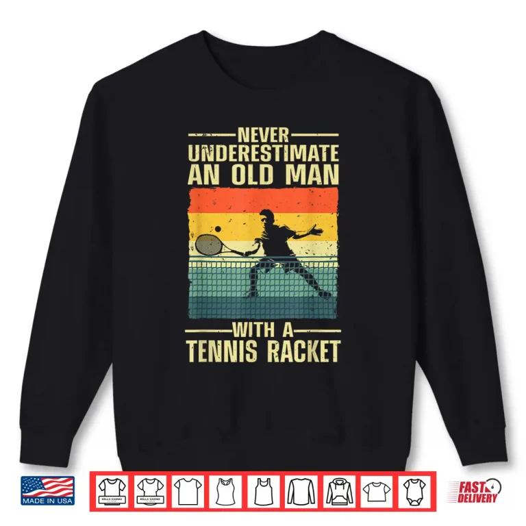 Sweatshirt Professional Art Tennis Grandparent Player Racket Sport Shirt