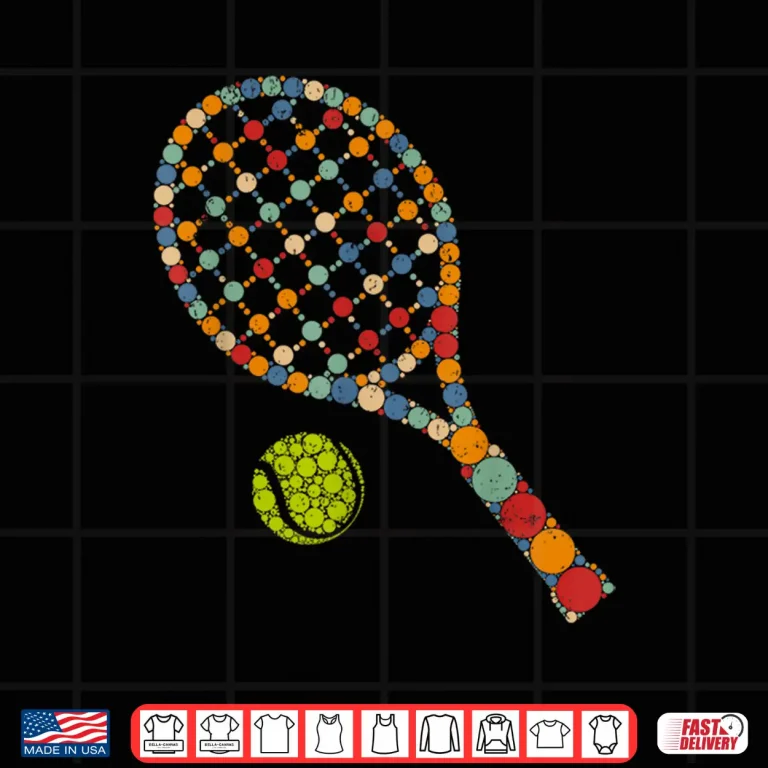 Design Retro Player Polka Dots Tennis Happy Dot Day Graphic Shirt