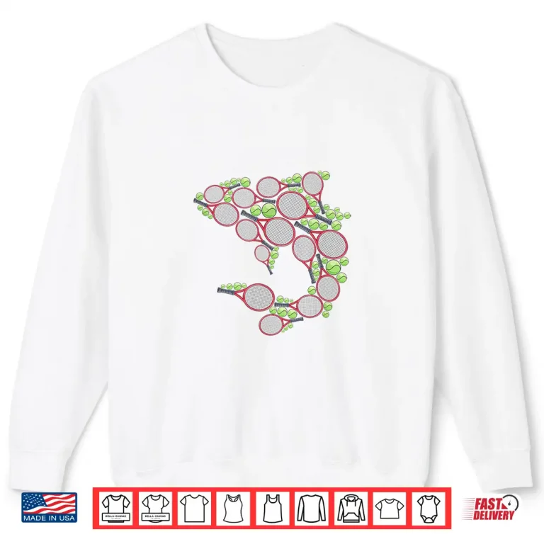 Sweatshirt Shark Racket And Balls Tennis Shark Animal Graphic Shirt
