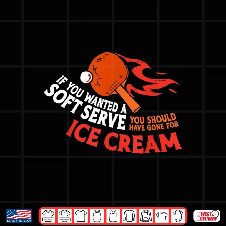 Design Soft Serve Ice Cream Ping Pong Table Tennis Humor Funny Shirt