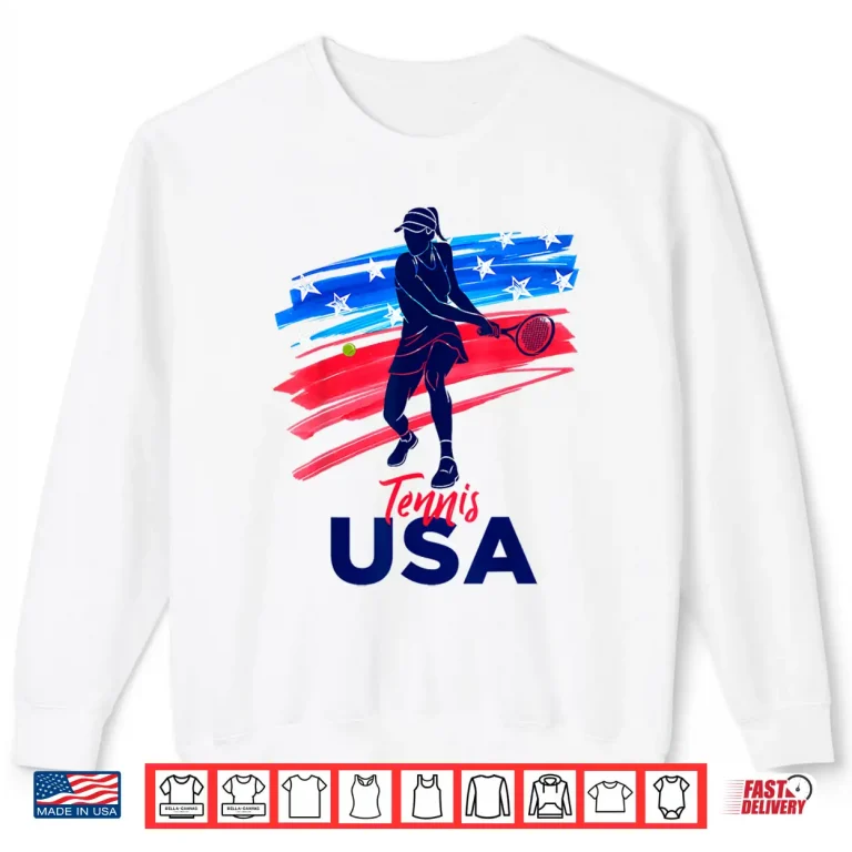 Sweatshirt Support The Team USA Tennis Lover Patriotic Professional Shirt