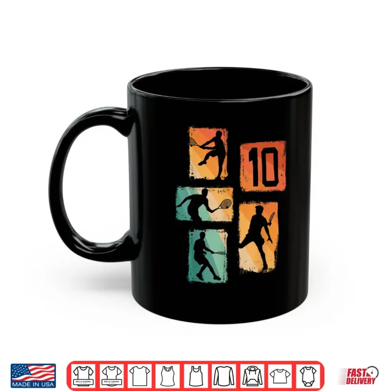 Mug Tenth Birthday Tennis Player Ten Years Old Professional Graphic Shirt