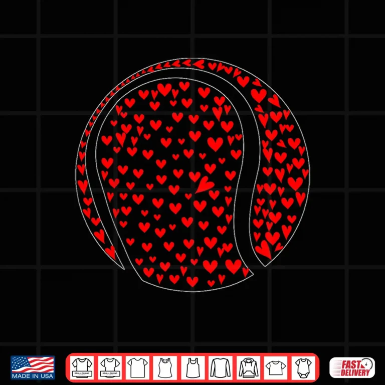 Design Valentine Hearts Matching Team Tennis Player Shape Graphic Shirt