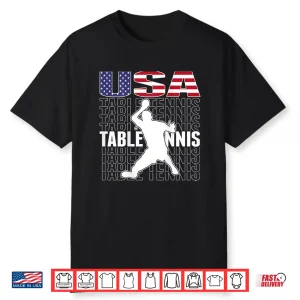 American Flag Fans Jersey Table Tennis Ping Pong Patriotic Shirt