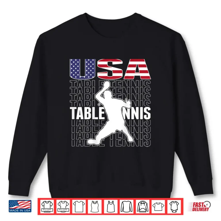 Sweatshirt American Flag Fans Jersey Table Tennis Ping Pong Patriotic Shirt