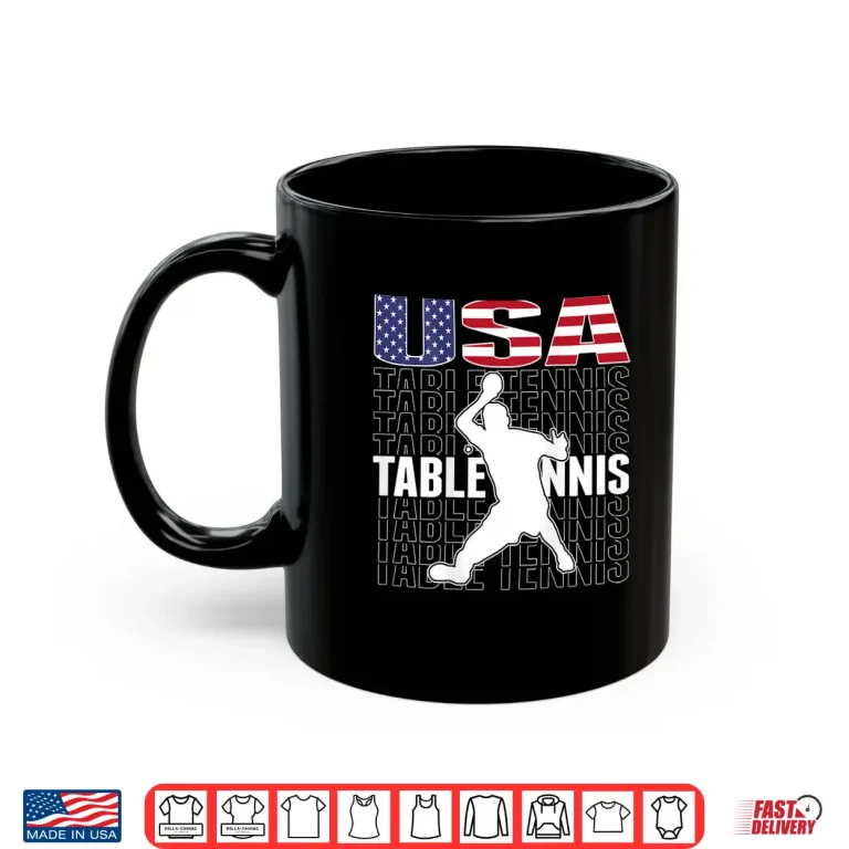 Mug American Flag Fans Jersey Table Tennis Ping Pong Patriotic Shirt