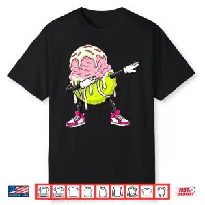 Dabbing Drip Ice Cream Tennis Youth Athletic Humor Funny Shirt