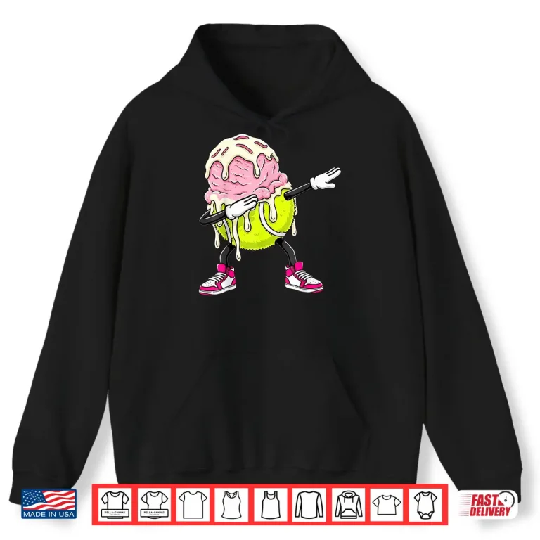 Hoodie Dabbing Drip Ice Cream Tennis Youth Athletic Humor Funny Shirt