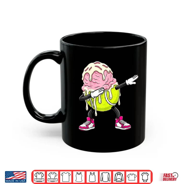 Mug Dabbing Drip Ice Cream Tennis Youth Athletic Humor Funny Shirt