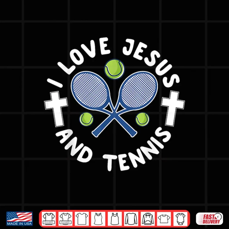 Design I Love Jesus Cool Christian Tennis Sports Gift Graphic Shirt