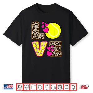 Cute Love Leopard Print Tennis Professional Aesthetic Graphic Shirt