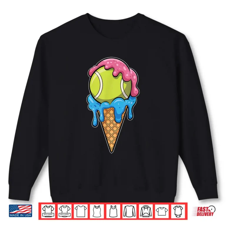 Sweatshirt Drip Ice Cream Cone Sprinkles Tennis Drippy Youth Shirt