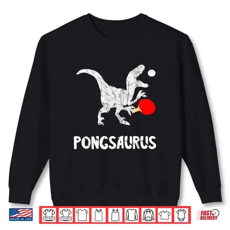 Sweatshirt Dinosaurs Dino T Rex Ping Pong Table Tennis Animal Graphic Shirt