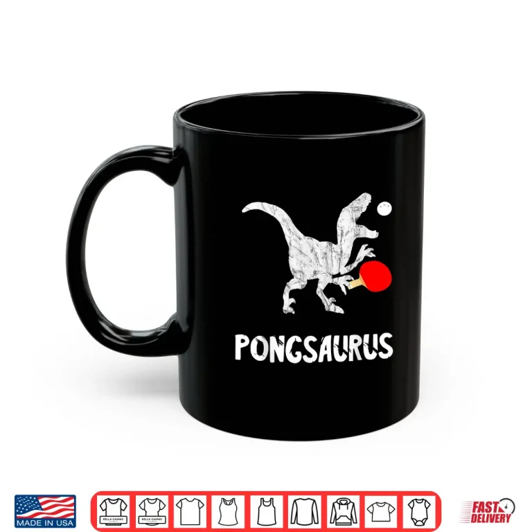 Mug Dinosaurs Dino T Rex Ping Pong Table Tennis Animal Graphic Shirt