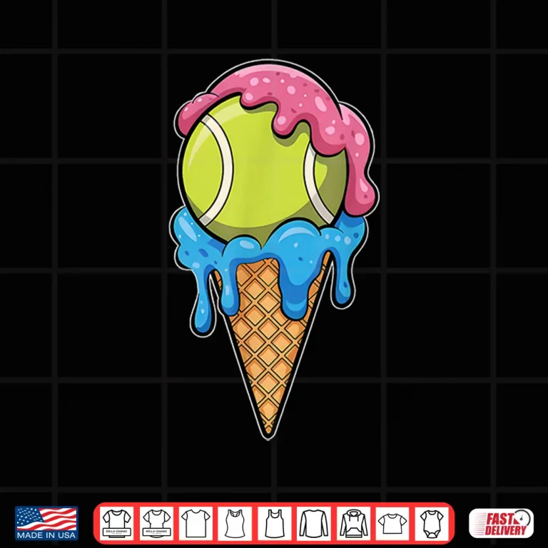 Design Drip Ice Cream Cone Sprinkles Tennis Drippy Youth Shirt
