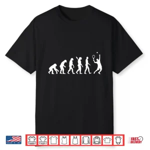 Evolution Design Tennis Player Professional Retro Style Graphic Shirt