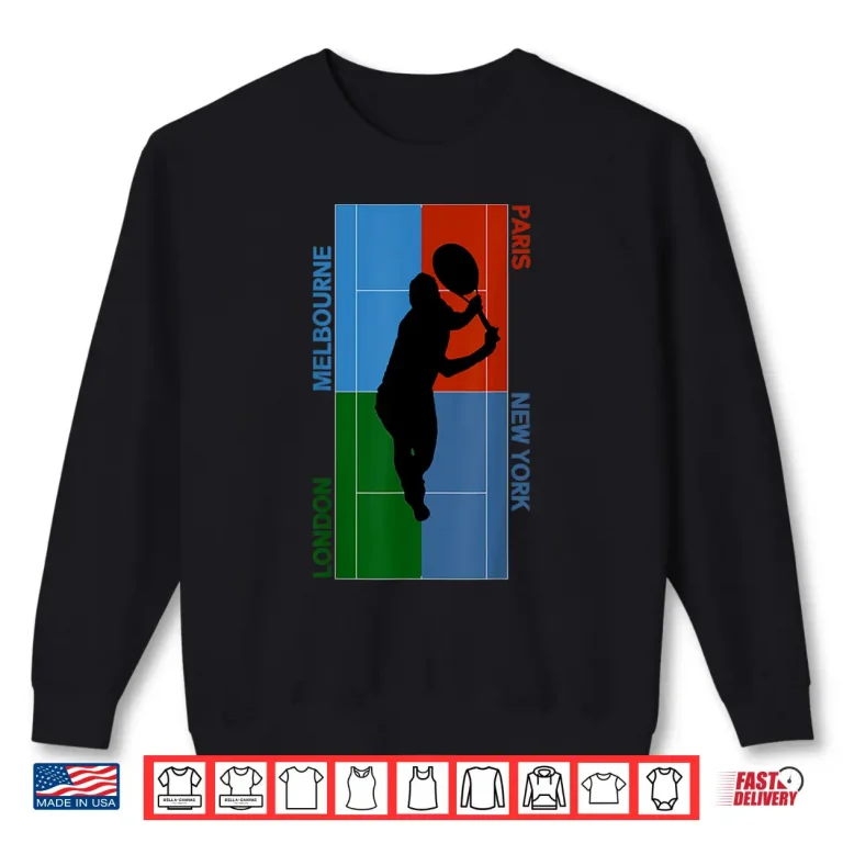 Sweatshirt Grand Slam Courts Tennis Professional Athletic Graphic Shirt