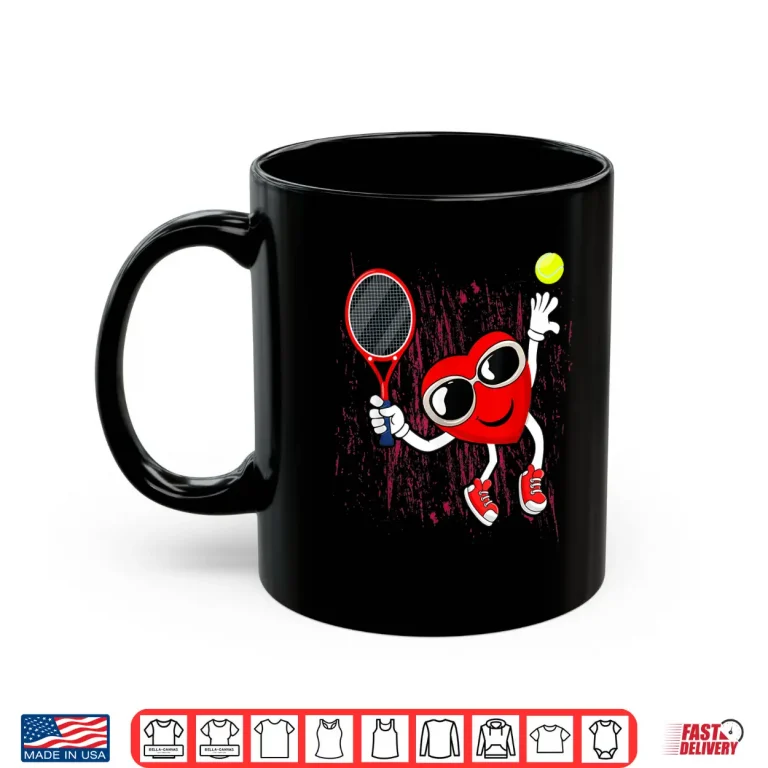 Mug Heart Ball Costume Tennis Valentines Day Youth Graphic Shirt
