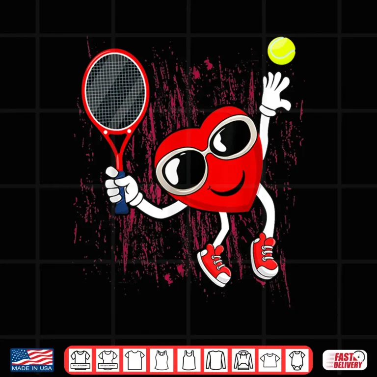 Design Heart Ball Costume Tennis Valentines Day Youth Graphic Shirt