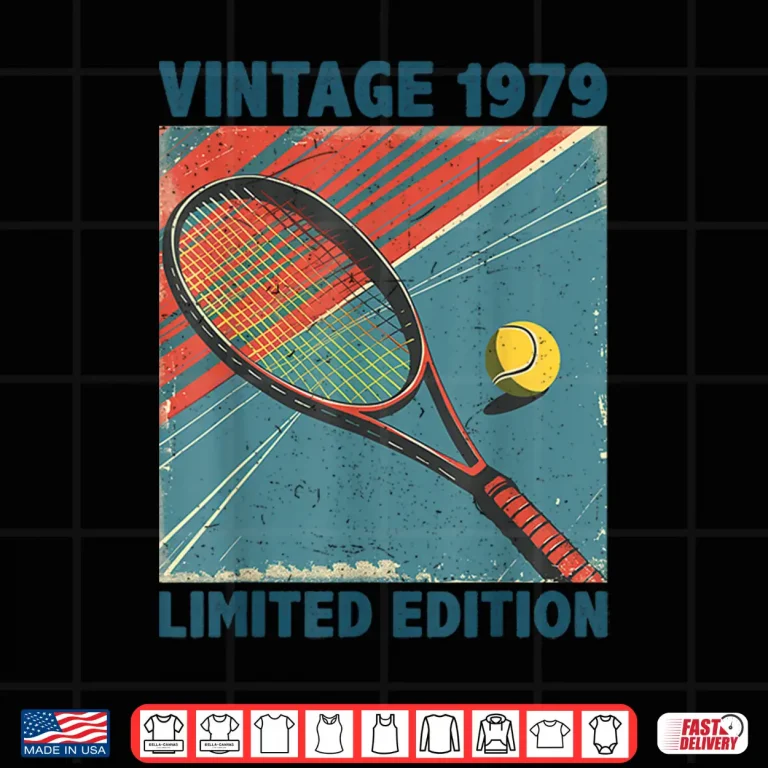 Design Limited Edition Nineteen Seventy Nine Tennis Lover Retro Vintage Shirt