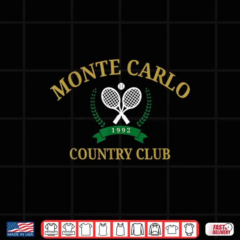 Design Monte Carlo Country Club Tennis Vintage Regional Aesthetic Shirt