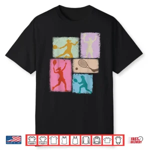 Player Collage Tennis Professional Youth Coach Graphic Shirt