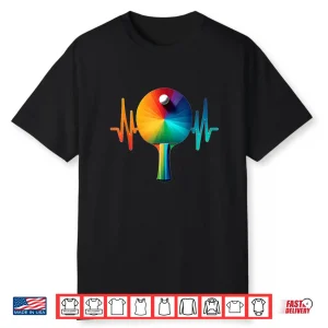 Pulse Heartbeat Ekg Ping Pong Table Tennis Graphic Shirt