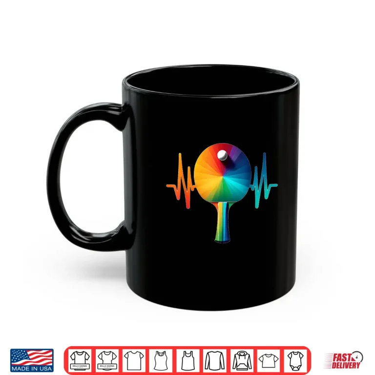 Mug Pulse Heartbeat EKG Ping Pong Table Tennis Graphic Shirt