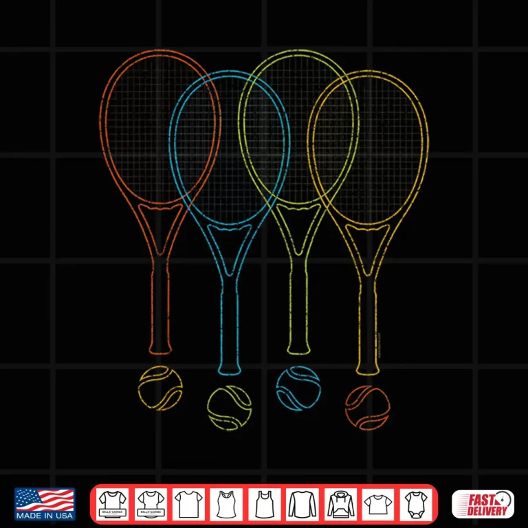 Design Professional Athletic Tennis Racket Modern Graphic Apparel Shirt