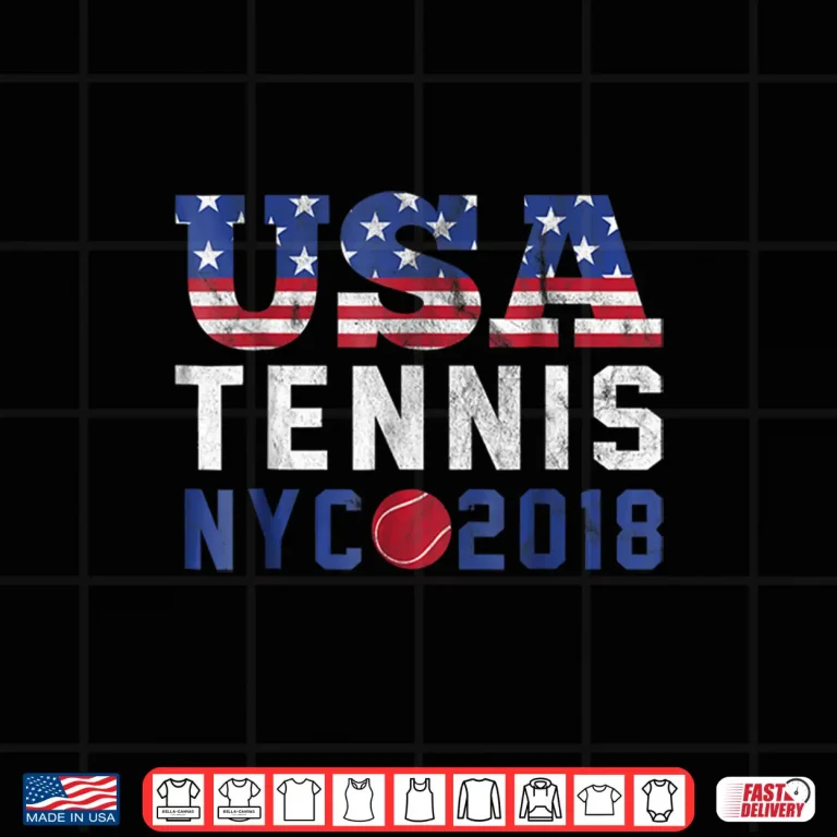 Design US New York Twenty Eighteen Open USA Tennis Patriotic Graphic Shirt