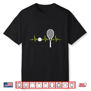 Ball Heartbeat Racket Tennis Player Professional Graphic Shirt