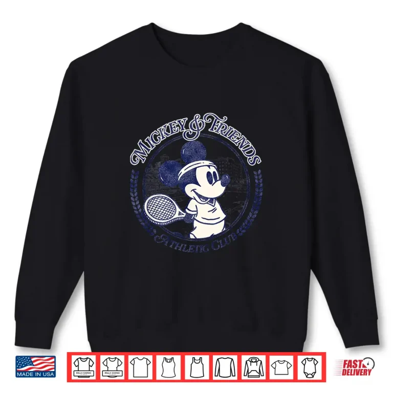 Sweatshirt Athletic Club Mickey Mouse Disney Tennis Character Graphic Shirt