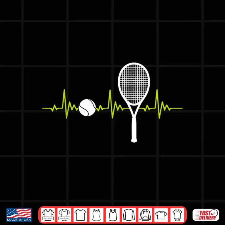 Design Ball Heartbeat Racket Tennis Player Professional Graphic Shirt