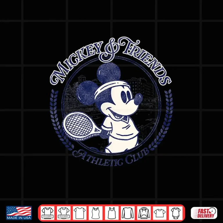 Design Athletic Club Mickey Mouse Disney Tennis Character Graphic Shirt