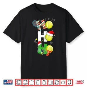 Christmas Pajamas Tennis Player Matching Racket Holiday Shirt